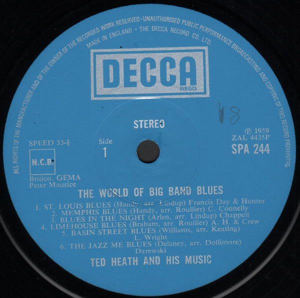 Ted Heath And His Music : The World Of Big Band Blues (LP, Album, RE)