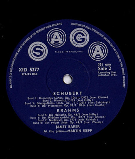 Janet Baker : Sings Schumann, Schubert & Brahms (LP, Mono)