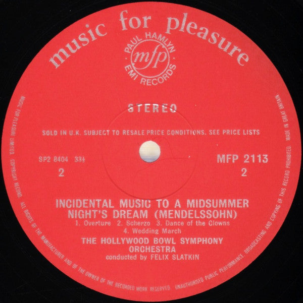 Pyotr Ilyich Tchaikovsky / Felix Mendelssohn-Bartholdy - The Hollywood Bowl Symphony Orchestra, Felix Slatkin : The Nutcracker Suite / A Midsummer Night's Dream (LP)