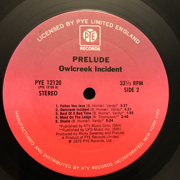 Prelude (3) : Owlcreek Incident (LP, Album, Ter)