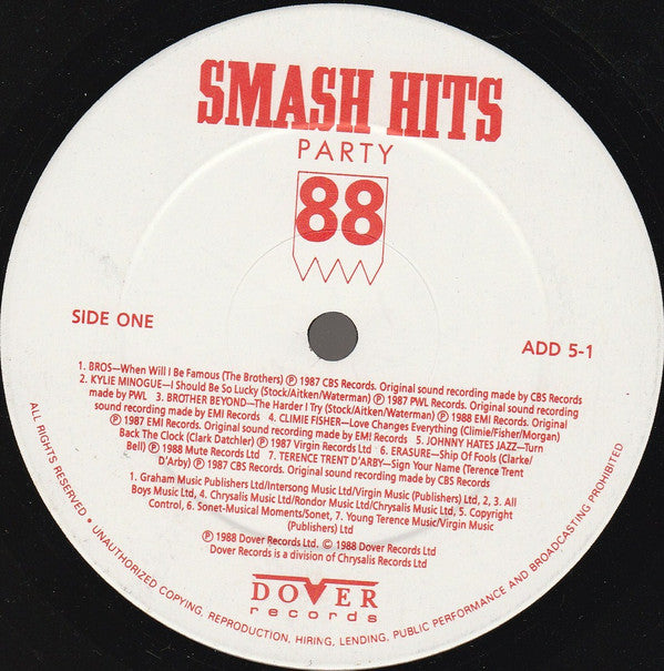 Various : Smash Hits Party 88 (2xLP, Album, Comp)