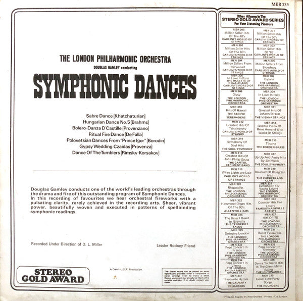 London Philharmonic Orchestra, Douglas Gamley : Symphonic Dances (LP, Album)