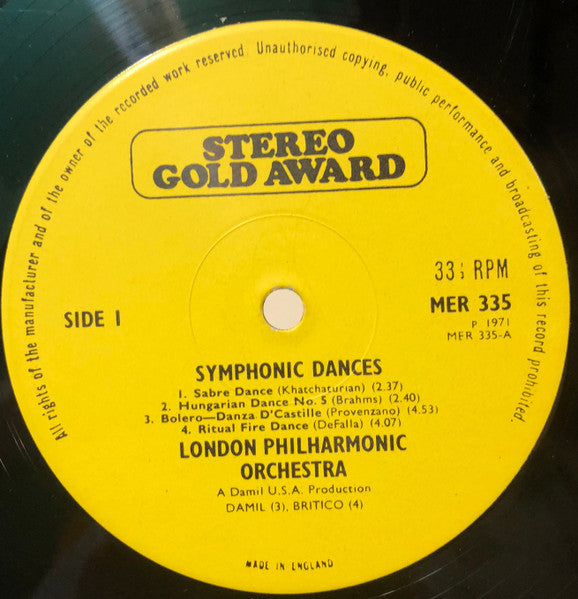 London Philharmonic Orchestra, Douglas Gamley : Symphonic Dances (LP, Album)