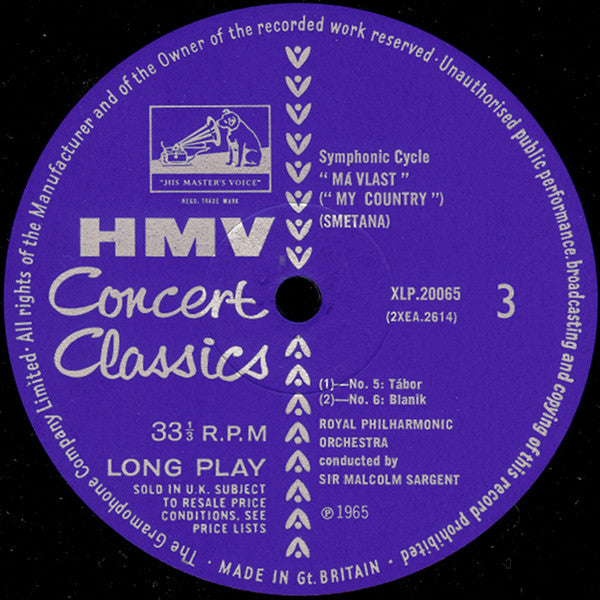 Sir Malcolm Sargent, Royal Philharmonic Orchestra And Philharmonia Orchestra : Má Vlast / Symphonic Variations (LP, Album, Mono, Par)