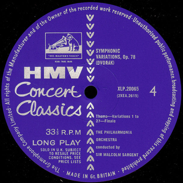 Sir Malcolm Sargent, Royal Philharmonic Orchestra And Philharmonia Orchestra : Má Vlast / Symphonic Variations (LP, Album, Mono, Par)