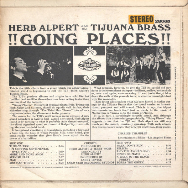 Herb Alpert & The Tijuana Brass : !!Going Places!! (LP, Album, RE)