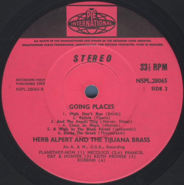 Herb Alpert & The Tijuana Brass : !!Going Places!! (LP, Album, RE)