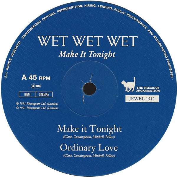 Wet Wet Wet : Make It Tonight (12", Single, Pos)