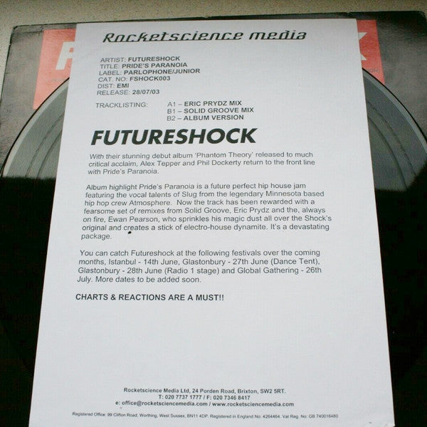 Futureshock : Pride's Paranoia (12", Promo)