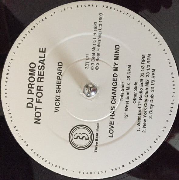 Vicki Shepard : Love Has Changed My Mind (12", Single, Promo)