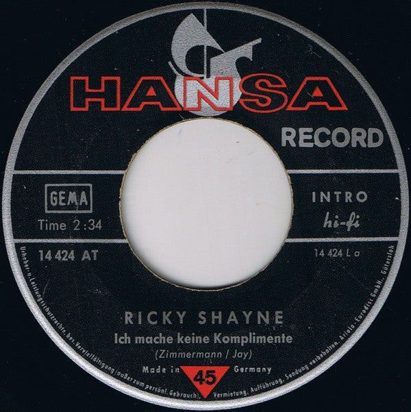Ricky Shayne : Ich Mache Keine Komplimente (7", Single)