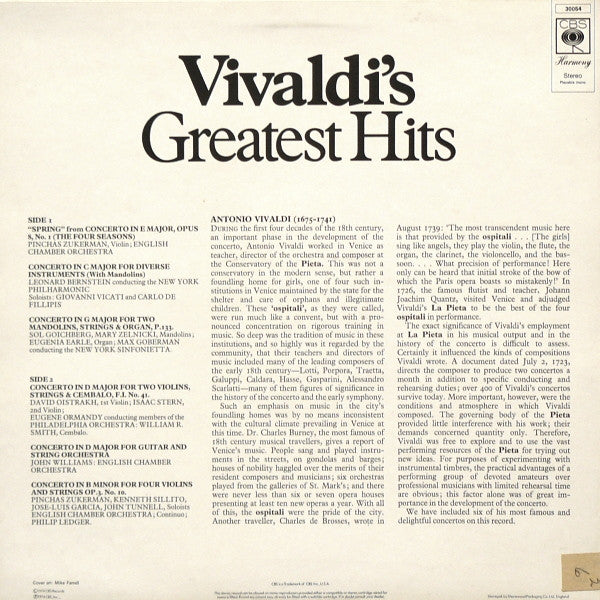 Antonio Vivaldi : Greatest Hits (LP, Comp)
