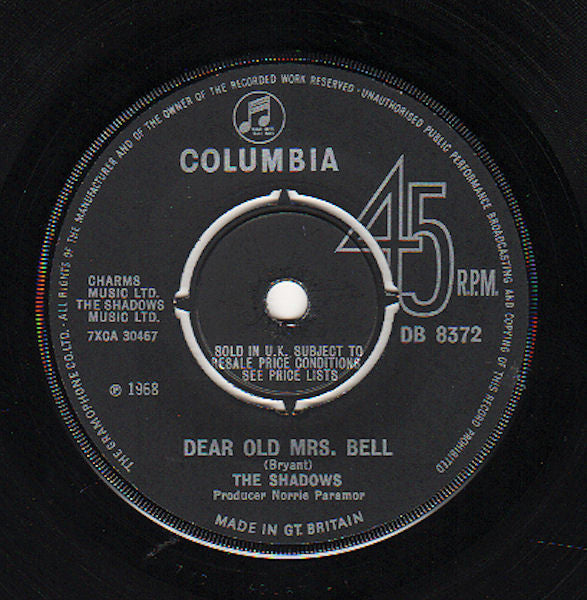 The Shadows : Dear Old Mrs Bell (7")