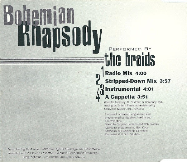 The Braids : Bohemian Rhapsody (CD, Maxi)