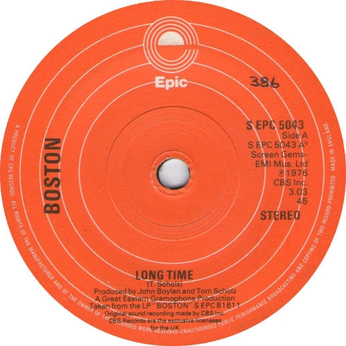 Boston : Long Time (7", Single)