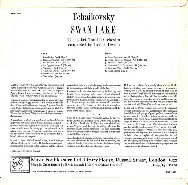 Pyotr Ilyich Tchaikovsky, Ballet Theatre Orchestra, Joseph Levine : Selections From Swan Lake (LP, Mono)