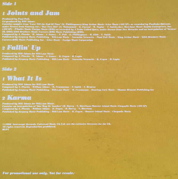 Black Eyed Peas : Joints and Jam (12", Promo)