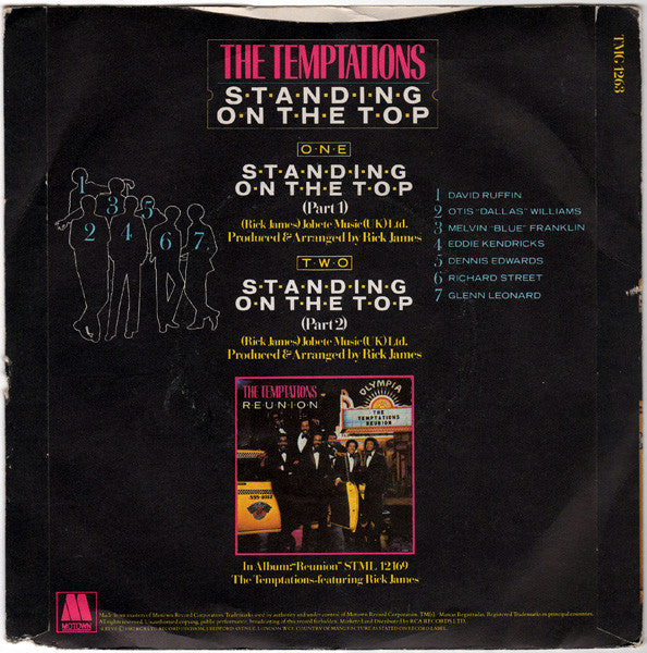 The Temptations Featuring Rick James : Standing On The Top (Part 1) (7", Single)