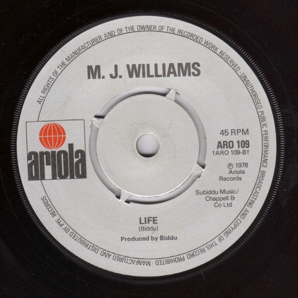 M. J. Williams : I Found Love Dancing On The Disco Floor (7")