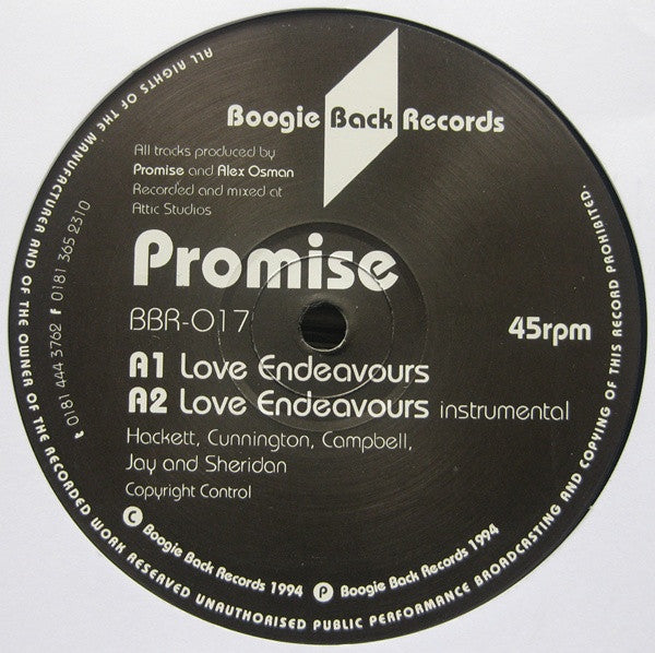 Promise (33) : Love Endeavours / What You Do To Me (12")