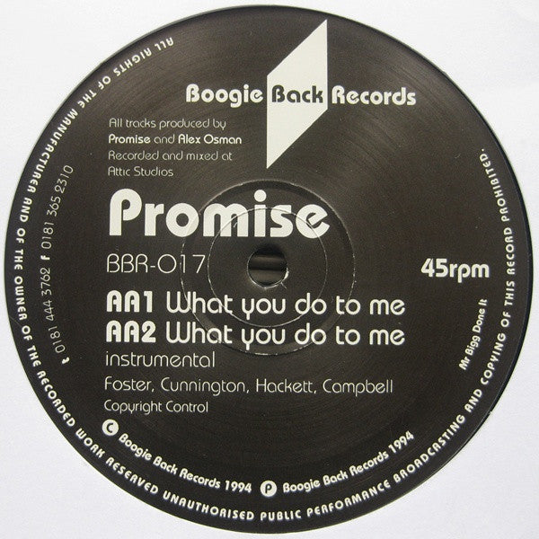 Promise (33) : Love Endeavours / What You Do To Me (12")