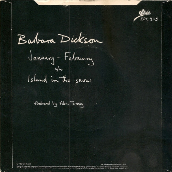 Barbara Dickson : January - February (7", Single)