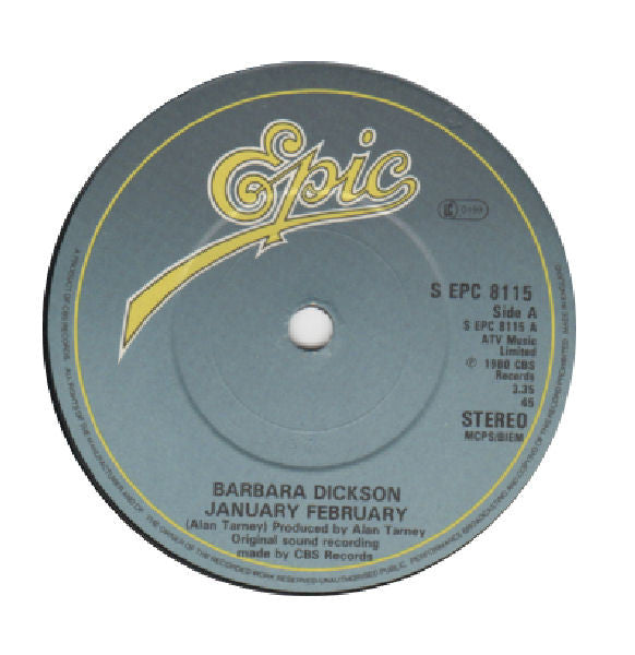Barbara Dickson : January - February (7", Single)