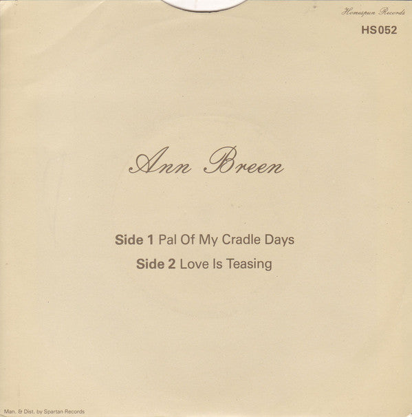 Ann Breen : Pal Of My Cradle Days (7", Single, Whi)