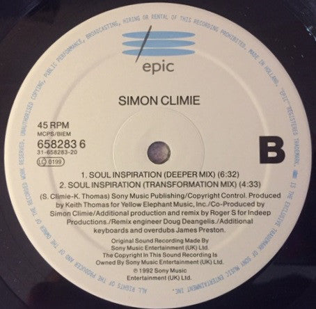 Simon Climie : Soul Inspiration (12")