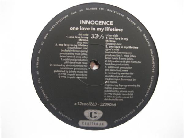 Innocence : One Love In My Lifetime (12")