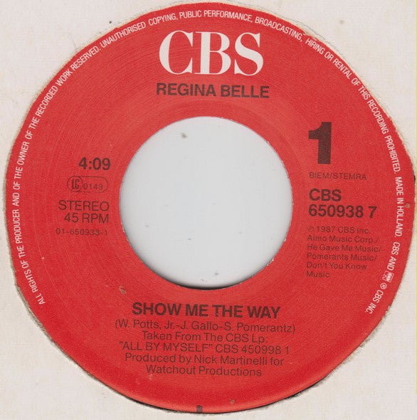 Regina Belle : Show Me The Way (7")
