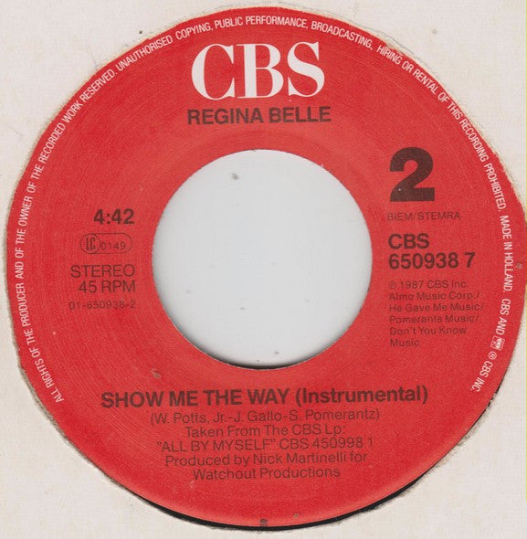 Regina Belle : Show Me The Way (7")
