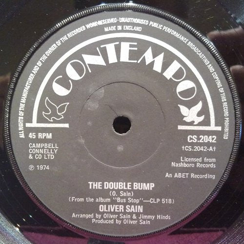 Oliver Sain : The Double Bump  (7", Single, Sol)