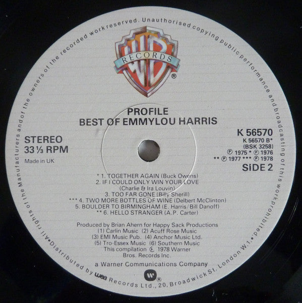 Emmylou Harris : Profile (Best Of Emmylou Harris) (LP, Comp)