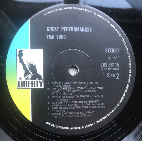 Timi Yuro : Great Performances (LP, Comp)