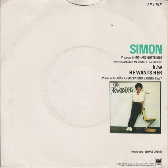 Joan Armatrading : Simon (7", Single)