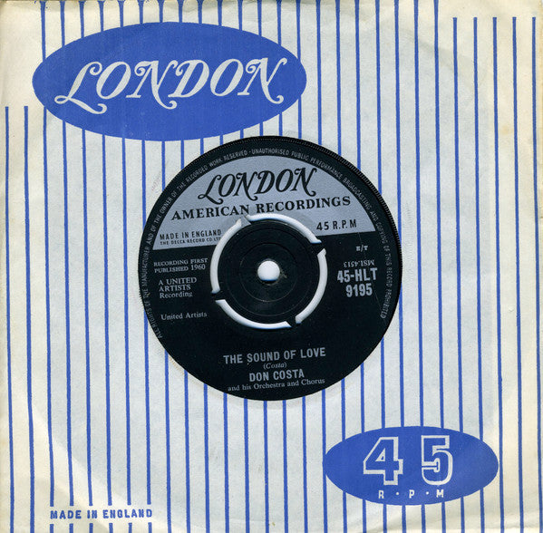 Don Costa's Orchestra And Chorus : Never On Sunday (7", Single)