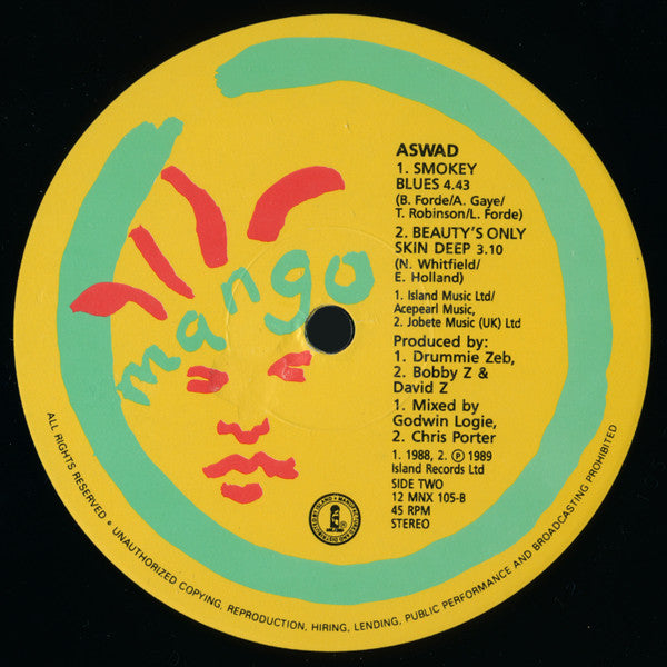 Aswad : Beauty's Only Skin Deep (Remix) (12")