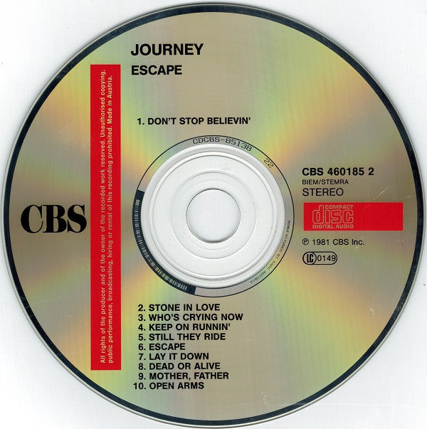 Journey : Escape (CD, Album, RE)