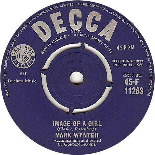 Mark Wynter : Image Of A Girl (7", Single)
