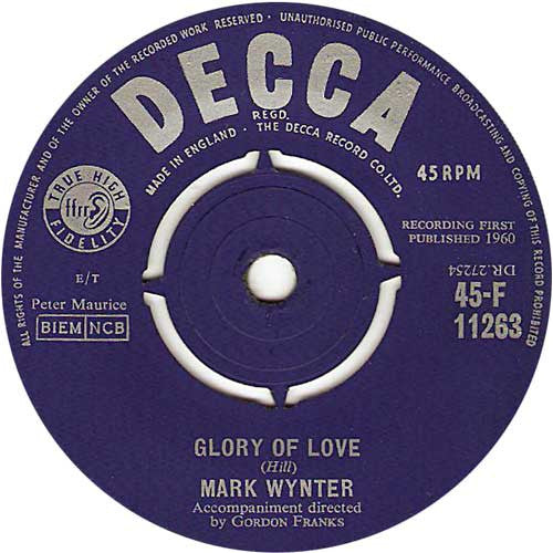 Mark Wynter : Image Of A Girl (7", Single)