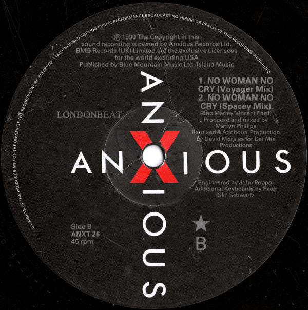 Londonbeat : No Woman No Cry 12" Remix (12")