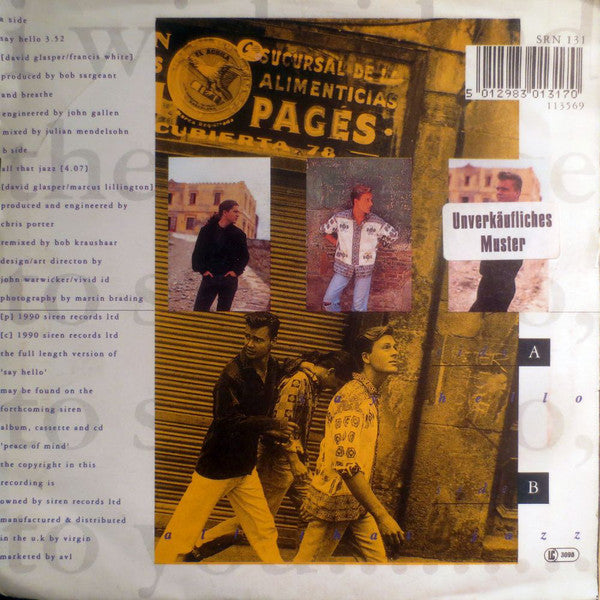 Breathe (3) : Say Hello (7", Single)