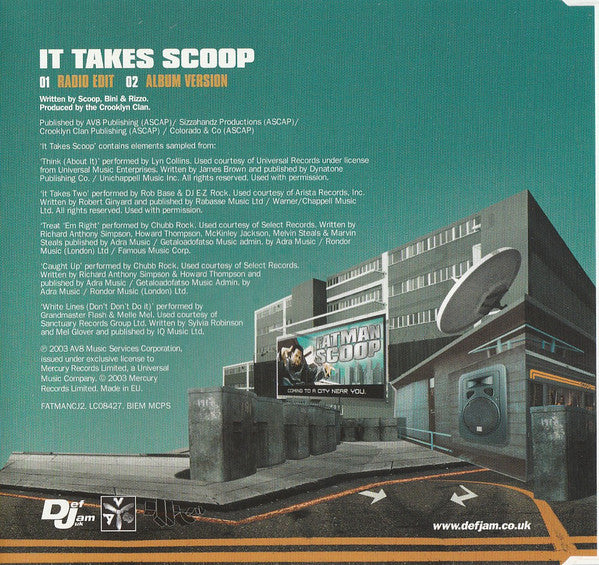 Fatman Scoop Featuring Crooklyn Clan : It Take Scoop (CD, Single, Promo)