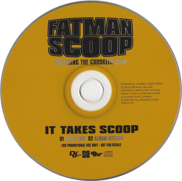Fatman Scoop Featuring Crooklyn Clan : It Take Scoop (CD, Single, Promo)