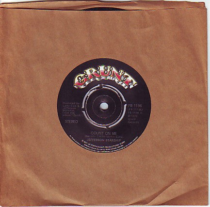 Jefferson Starship : Count On Me (7", Single)