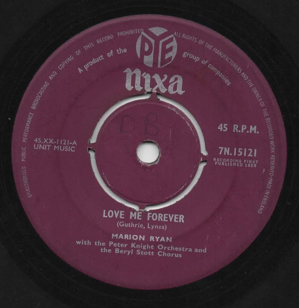 Marion Ryan : Love Me Forever (7")