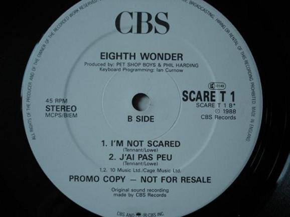 Eighth Wonder : I'm Not Scared (12", Single, Promo)