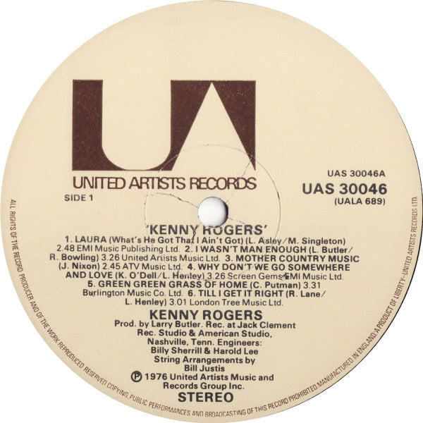 Kenny Rogers : Kenny Rogers (LP, Album)