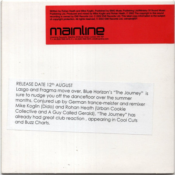 Blue Horizon : The Journey (CD, Single, Promo)